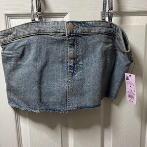 Wild Fable Blue Denim Crop Top